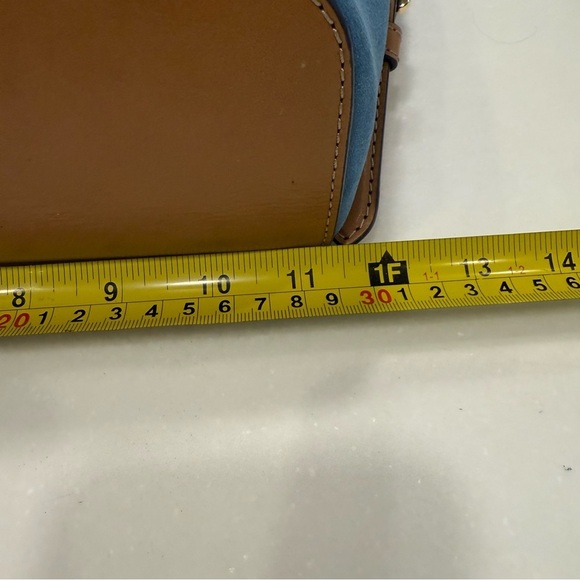 Michael Kors Women’s “Romy” Denim Blue Suede & Tan Leather Backpack NWT - Picture 10 of 16